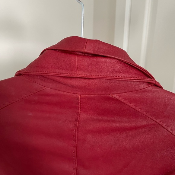 VINCE Red Leather Jacket - Picture 16 of 17
